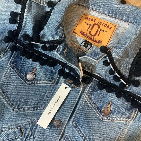 NWT Marc Jacobs Indigo Denim Pom Pom Jacket - Picture 7 of 10